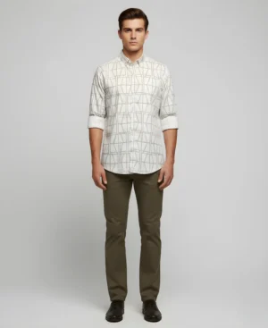 Modern Grid Print Full Sleeve Shirt – John Vesture Edition