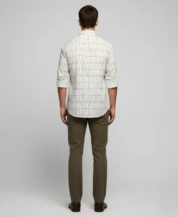 Modern Grid Print Full Sleeve Shirt – John Vesture Edition - Image 2