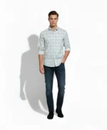 Modern Grid Print Full Sleeve Shirt – John Vesture Edition - Image 4