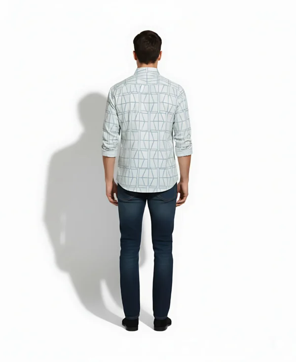 Modern Grid Print Full Sleeve Shirt – John Vesture Edition - Image 5