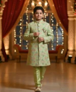 The 'Emerald Pista' Designer Sherwani Coat | John Vesture