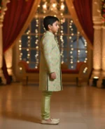 The 'Emerald Pista' Designer Sherwani Coat | John Vesture - Image 3