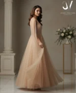 Tulle Embellished Net Based Gown | John Vesture - Image 2